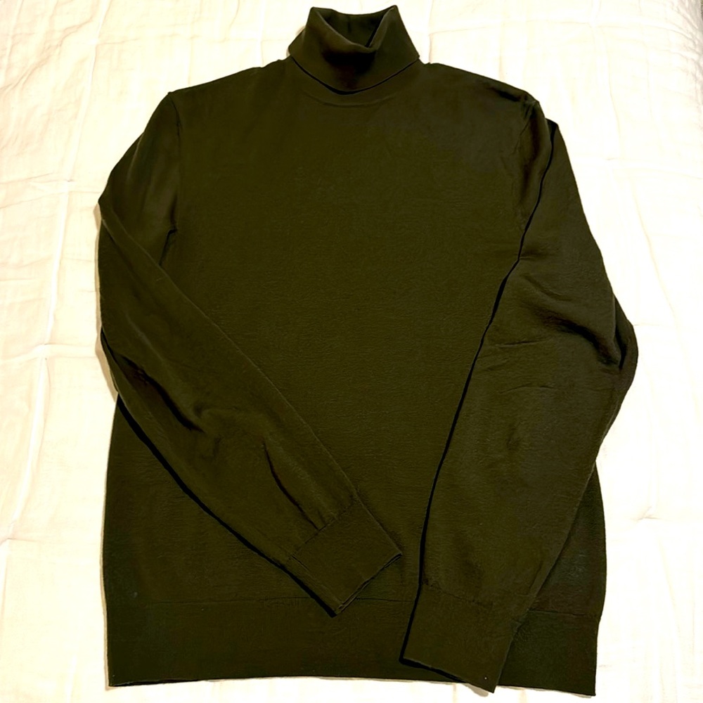COPY - Banana Republic Merino Wool Turtleneck olive green sweater